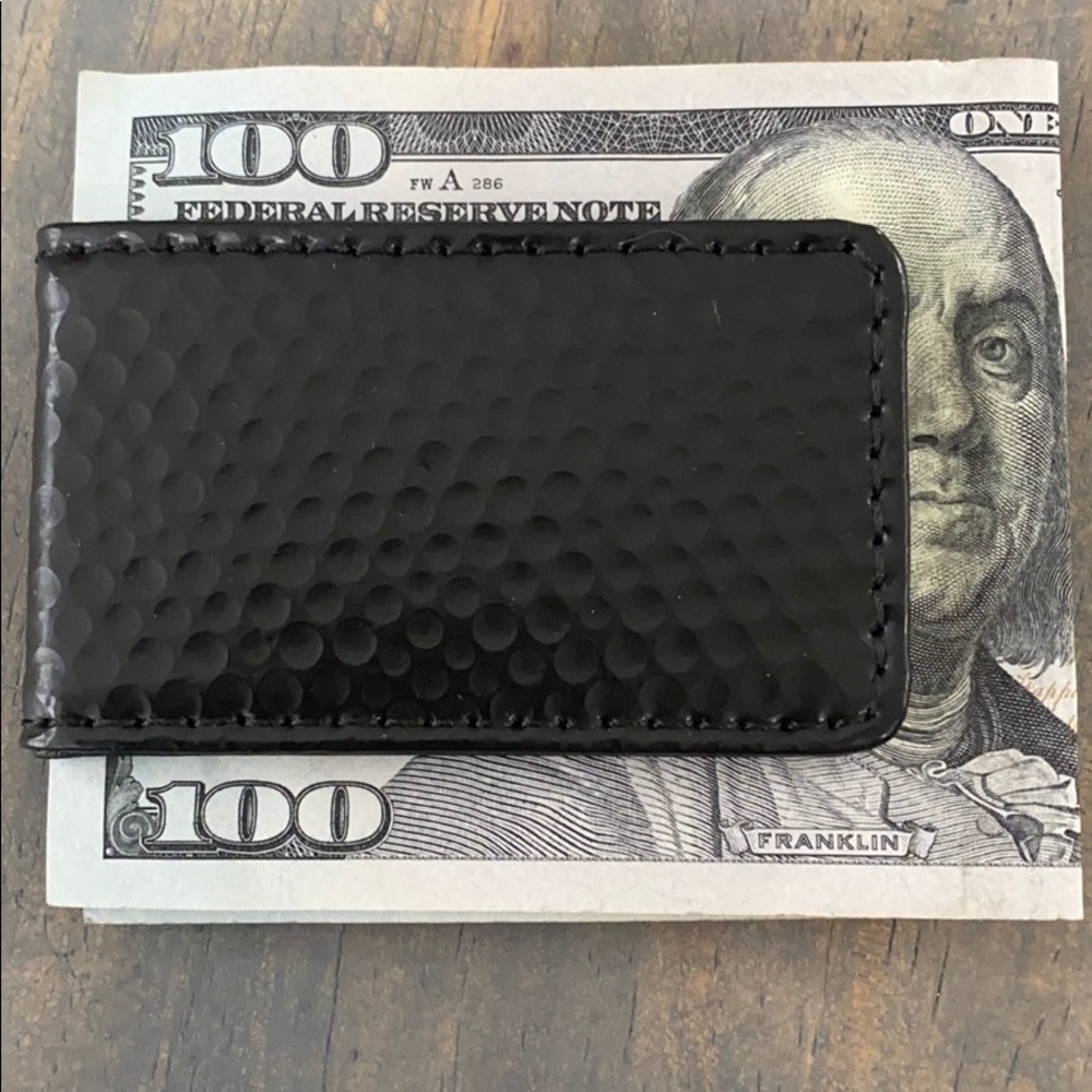 New Nike Golf Black Leather Money Clip